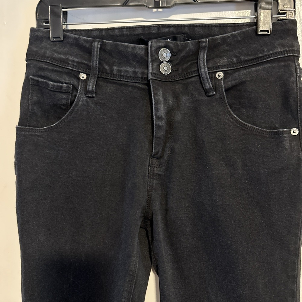 Hudson 2 Button Fly Denim Jeans Adult Womens Size 6 Black Straight Leg